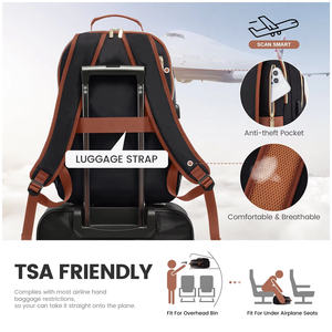 LOVEVOOK Luxurious Nylon Youth College Backpack Waterproof Business 15.6 17 Inch Travel Notebook Women's School Zipper Polyester - Product Image 5