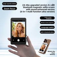 Moniteur de vlog et de selfie à miroir en temps réel pour téléphone portable, avec fixation magnétique, compatible iPhone et Android