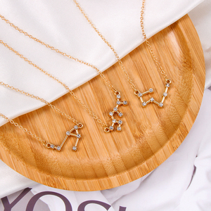 Stella segno zodiacale 12 costellazioni collane fascino di cristallo oro argento catena girocollo collane per regalo di compleanno gioielli donna - Product Image 5