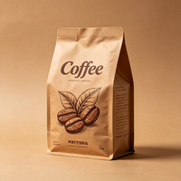 Sacs à café personnalisés en plastique Mylar et feuille d'aluminium, 250g, 500g, 1kg, avec fermeture à chaud, fermeture éclair, fond plat et valve