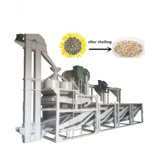 Sunflower seed shell removing dehulling hulling shelling peeling machine