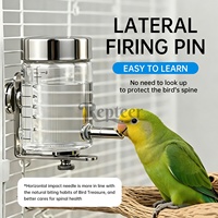 Abreuvoir magnétique en acier inoxydable 304 pour animaux de compagnie, sans fuite, écologique, léger, durable, avec buse martelée, pour petite cage à perroquet