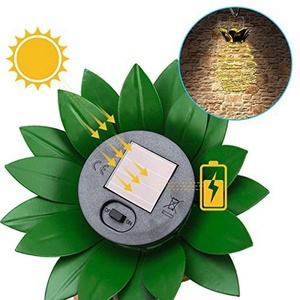 Lámpara de Piña Solar de Color Blanco Cálido, <span class=keywords><strong>Farol</strong></span> de <span class=keywords><strong>Hierro</strong></span> Forjado LED IP44 Resistente al Agua, Decoración de Jardín Colgante - Product Image 5