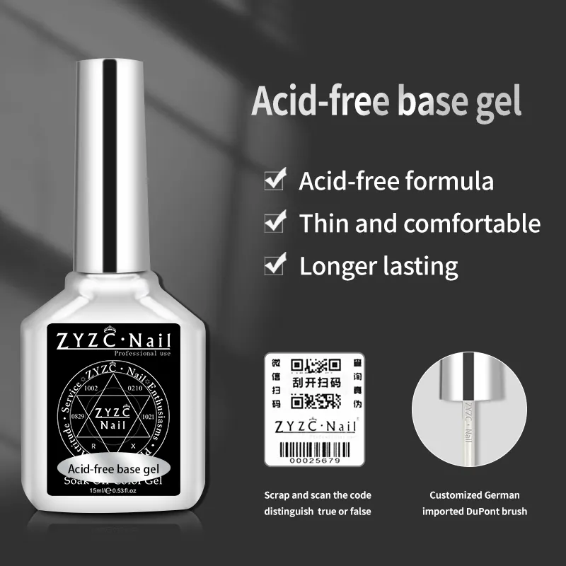 ZYZCネイルハードビルダー強化UVクリアジェルガラス瓶で薄くてエクステンションを強化ショートネイルジェルポリッシュ