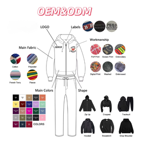 Alta Qualidade Algodão Completo Duplo Zíper Em Dois Sentidos <span class=keywords><strong>Hoodie</strong></span> Logotipo Personalizado Streetwear Homens Oversized Preto Em Branco Rosto Cheio Zip up <span class=keywords><strong>Hoodie</strong></span> - Product Image 2