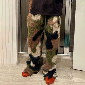 YSJY定制马海毛迷彩印花超大拉绳街装蓬松模糊针织跟踪汗毛马海裤男士 - Product Image 6