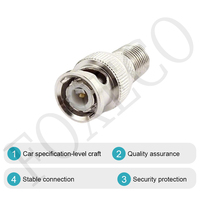 Adaptador Coaxial RF FOXECO BNC-F-M, Conector Hembra F a Hembra F, de Cobre para Automoción