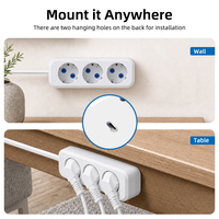 Multiprise européenne PHEIYON 3 prises 16A Schuko, prises larges espacées, CE pour hôpital, maison, bureau