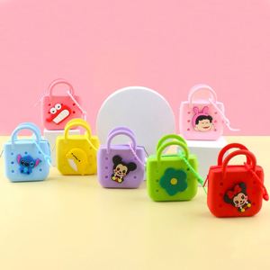 Custom Logo Diy Hole Design Silicone Coin <b>Purse</b> <b>Cute</b> Kids Handheld Square Bag - Product Image 3