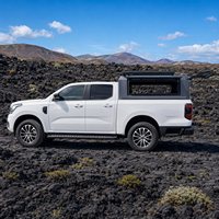 Penutup Bak Truk Ford Ranger/Everest dari Aluminium Alloy Kustom dengan Jendela Geser Satu Sisi & Tailwing Tahan Air Tanpa Kaca Tipe Keras