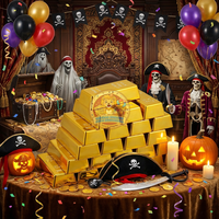 Nouveau produit : Barres d'or factices en plastique ABS durable, très demandées pour les fêtes d'Halloween sur le thème des pirates et la décoration de scène
