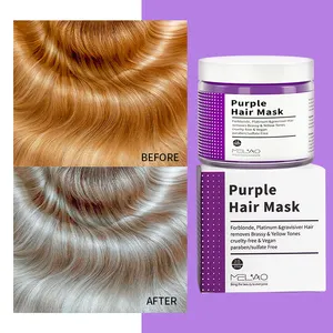 Benutzer definierte Reparatur Trocken geschädigtes Haar Keine gelbe Anti- Brassy Purple Haarmaske mit Keratin für blondes Platin-und Splitter haar