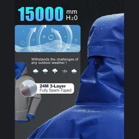 Veste à capuche zippée unisexe coupe-vent et imperméable avec logo personnalisé pour la randonnée, le camping et l'alpinisme, coupe oversize et résistante
