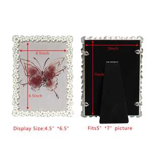 Xinzhirun चांदी के फूल तामचीनी फोटो फ्रेम 4x6 5x7in, घर सजावट कला उपहार के लिए दीवार टेबलटॉप डिस्प्ले - Product Image 5