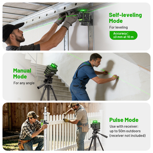 Niveau <span class=keywords><strong>laser</strong></span> 3D <span class=keywords><strong>Huepar</strong></span> U03CG 12 lignes 360° professionnel, protection contre les chutes de 1,5 mètre, protection intégrale en caoutchouc avec trépied - Product Image 4