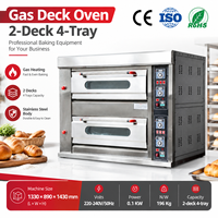 Peralatan Panggang Roti Komersial Berkualitas Terbaik Oven Gas 2 Dek 4 Loyang Oven Kecil Gas, Harga Oven Roti