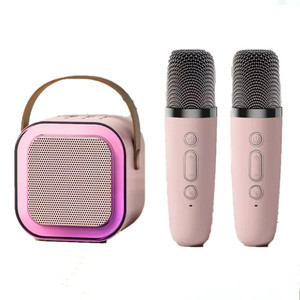 A0401 K12 Karaoke Machine Portable PA Speaker System with 1-2 <b>Wireless</b> <b>Microphones</b> Home Family Singing Children's Gifts - Product Image 1