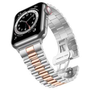 <span class=keywords><strong>Jubilee</strong></span> – Bracelet de montre en métal en acier inoxydable pour Apple Watch, avec boucle déployante papillon, lien pour Apple Watch - Product Image 5