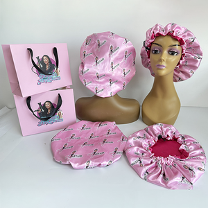 Gorro de <span class=keywords><strong>Dormir</strong></span> de Seda Satén con Logotipo Personalizado, Banda Rizada de Lujo, Doble Capa, Ajustable, <span class=keywords><strong>para</strong></span> Mujer, Gorro de <span class=keywords><strong>Dormir</strong></span> Natural <span class=keywords><strong>para</strong></span> el Cabello, Gorros de Lujo - Product Image 1