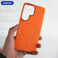Étui de téléphone en silicone liquide VAWI S009 avec cadre d'objectif en métal pour Samsung S24 S25 S26 Ultra pour iPhone Étui en silicone magnétique