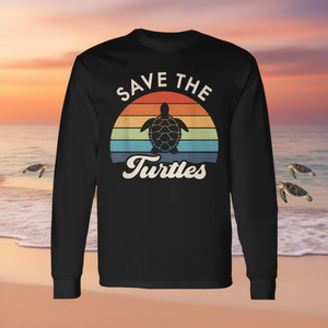 T-shirt vintage rétro à manches longues Save the Sea Turtles-Endangered Species pour les amoureux des tortues - Product Image 3