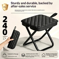 Tabouret de camping pliable et portable d'extérieur, léger, rembourré, respirant, avec poches, idéal pour la pêche et les pique-niques