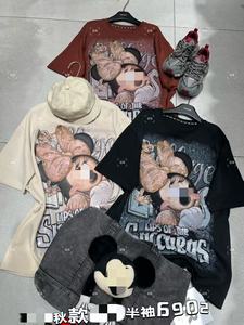 تيشرتات نسائية عصرية فضفاضة كاجوال برسوم كرتونية من القطن 100% عالية الجودة بمقاسات كبيرة موديل 2025 OC1040 - Product Image 2