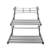 TYTXRV Marchepied pliable 519mm avec lumière LED Simple/Double marche manuelle antidérapante en alliage d'aluminium pour camping-car caravane