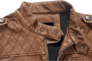 2024 conception personnalisée hommes veste en cuir fermeture éclair Logo impression confortable vêtements d'hiver produit fini de haute qualité moto - Product Image 4