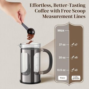 Cafetera Francesa de 34 oz, Vidrio Grueso y Acero Inoxidable, Tetera para Infusión en Frío, Cocina, Viajes, Camping, Regalos - Product Image 4