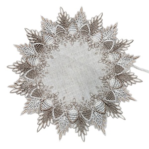Nuovo Tappetino da Tavolo in <span class=keywords><strong>Pizzo</strong></span> Stile Europeo <span class=keywords><strong>e</strong></span> <span class=keywords><strong>Tovaglia</strong></span> Rotonda in Tessuto Imitazione <span class=keywords><strong>Lino</strong></span> per Casa, Direttamente dal Produttore - Product Image 5