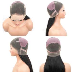 Perruques en dentelle 360 de <span class=keywords><strong>cheveux</strong></span> humains vierges vietnamiens Amygirl pour femmes, longueur longue, perruque droite transparente, 26-38 pouces, <span class=keywords><strong>couleur</strong></span> naturelle du fournisseur - Product Image 2