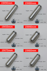 Entretoises pour enseignes lumineuses en acier inoxydable 201 métrique de 12 à 25 mm, vis de fixation pour publicité, goujons d'entretoise pour verre - Product Image 6