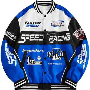 เสื้อแจ็คเก็ตนักแข่งผู้ชายแบบสั่งทำพิเศษ แขนยาว กันลม ผลิตจากโพลีเอสเตอร์ พร้อมลายพิมพ์ความเร็วที่แขนซ้าย เหมาะสำหรับขี่มอเตอร์ไซค์ - Product Image 4