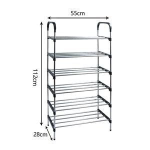 उच्च गुणवत्ता वाले समायोज्य जूता रैक पोर्टेबल मल्टी लेयर जूता भंडारण कैबिनेट घर बचाने के लिए स्टील पाइप रैक - Product Image 6