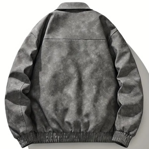 Chaqueta de Cuero PU de Alta Gama para Hombre, Estilo Moderno, Solapa Holgada, Logotipo Personalizable, Chaqueta de Otoño con Tinte Anudado en la Parte Delantera, Fabricante - Product Image 6