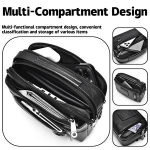 Vintage Style Casual Men's PU Leather Crossbody <strong>Messenger</strong> Bag <strong>with</strong> <strong>Shoulder</strong> <strong>Strap</strong> for Men Women Business Daily Use - Product Image 5