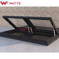 Fenêtre de toit en verre électrique au design moderne avec télécommande, ouverture automatique, éclairage du sous-sol, puits de lumière ventilé