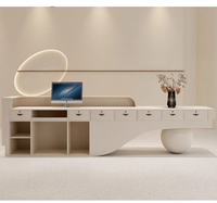 Bureau de réception moderne en MDF pour salon de beauté, clinique médicale, hôtel, salle de sport, bureau, école et centre commercial - Couleur personnalisable et design durable