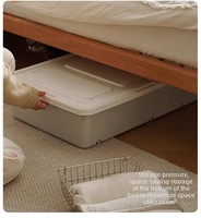 Lit plateforme moderne en bois massif de chêne japonais pour petit appartement, écologique, durable, avec rangement, garantie 1 an, chambre à coucher
