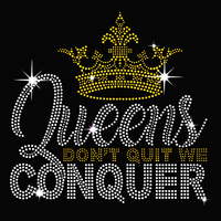 Transfert thermocollant de strass pour T-shirt, motifs brillants d'empowerment féminin