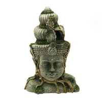 도매 앙코르 와트 부처님 머리 물고기 탱크 수지 캄보디아 사원 보살 동상 Aquascape 장식