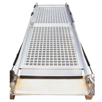 Rampe de chargement pour fauteuil roulant en alliage d'aluminium légère, pliable manuellement, antidérapante, perforée et ondulée, avec vérin à gaz