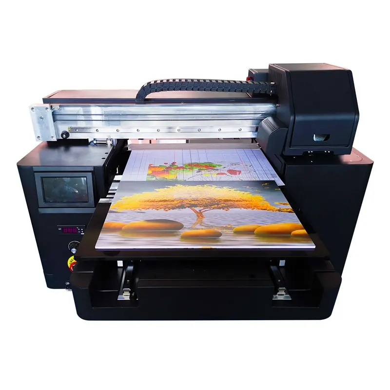 A3 Size UV Flatbed Printer for Phone Case / Pen / box / lighter Metal / Glass / USB / CD / Card Printing