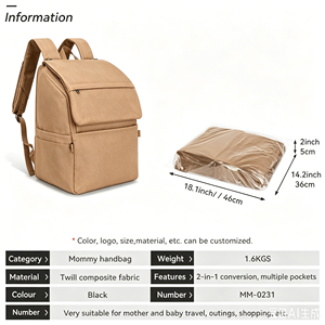 Mochila Pañalera Personalizada OEM/ODM con Cambiador, Mochila Grande para Pañales, Bolsa <span class=keywords><strong>de</strong></span> Pañales para Bebé, Mochila para Mamá - Product Image 4