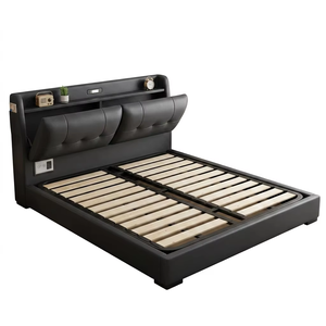<span class=keywords><strong>Cama</strong></span> Moderna Inteligente con Almacenamiento Seguro Integrado - <span class=keywords><strong>Cama</strong></span> Tapizada en Cuero de Lujo con Puerto USB LED - Venta al por Mayor B2B - Product Image 1