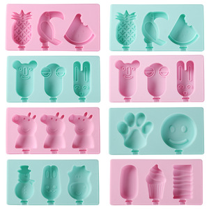 Homesun 4 cavités moule à crème glacée en Silicone moules à Popsicle réutilisables bricolage fait maison mignon dessin animé fruits crème glacée Popsicle Maker moule - Product Image 2
