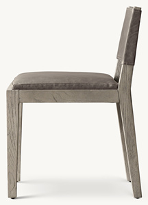 Silla de Comedor de Cuero con Patas Cónicas, Inspirada en el Estilo Art Deco, para Proyectos de Restaurantes y Hoteles de Lujo - Product Image 4