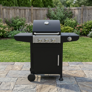 Factory Direct Price Arrival Commercial Steel Black Powder Coated Double Layer <b>Grill</b> Outdoor Kitchen <b>Gas</b> <b>Grill</b> - Product Image 2