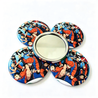 Miroir de poche mini à rabat en alliage de zinc écologique avec logo personnalisé pour cadeaux promotionnels et de bienvenue, idéal pour le maquillage